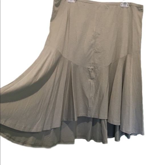 Calvin Klein High Low Asymmetrical Flare Ruffle Hem Midi Length Skirt Women’s - Picture 2 of 10